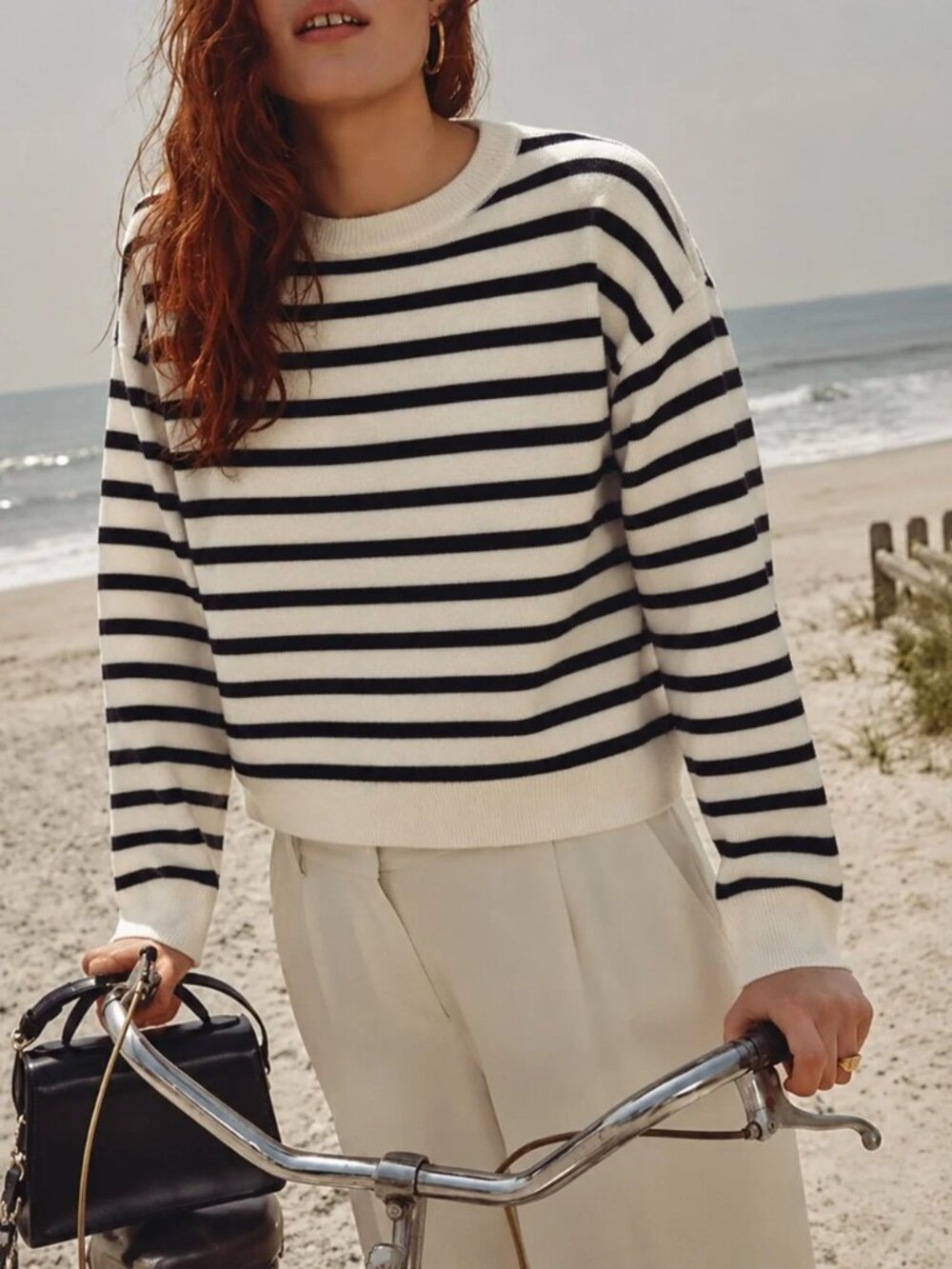 J Crew Wool Blend Pullover Striped Sweater